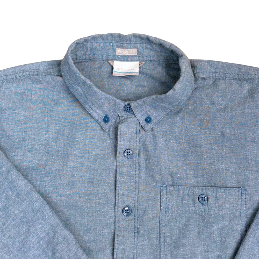 Columbia Long Sleeve Button Down Shirt Mens XL 100% Cotton Casual Outdoors